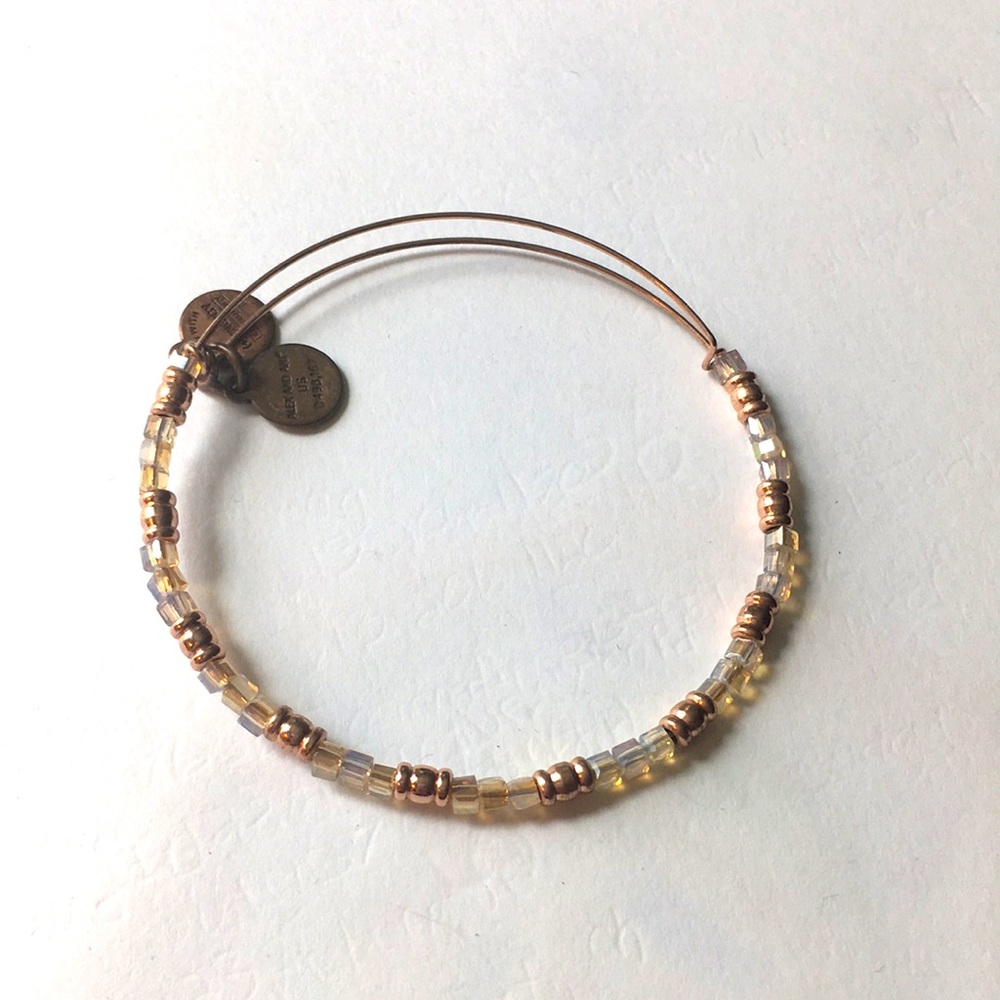 Alex and Ani rose gold beaded bracelet